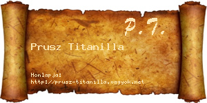 Prusz Titanilla névjegykártya